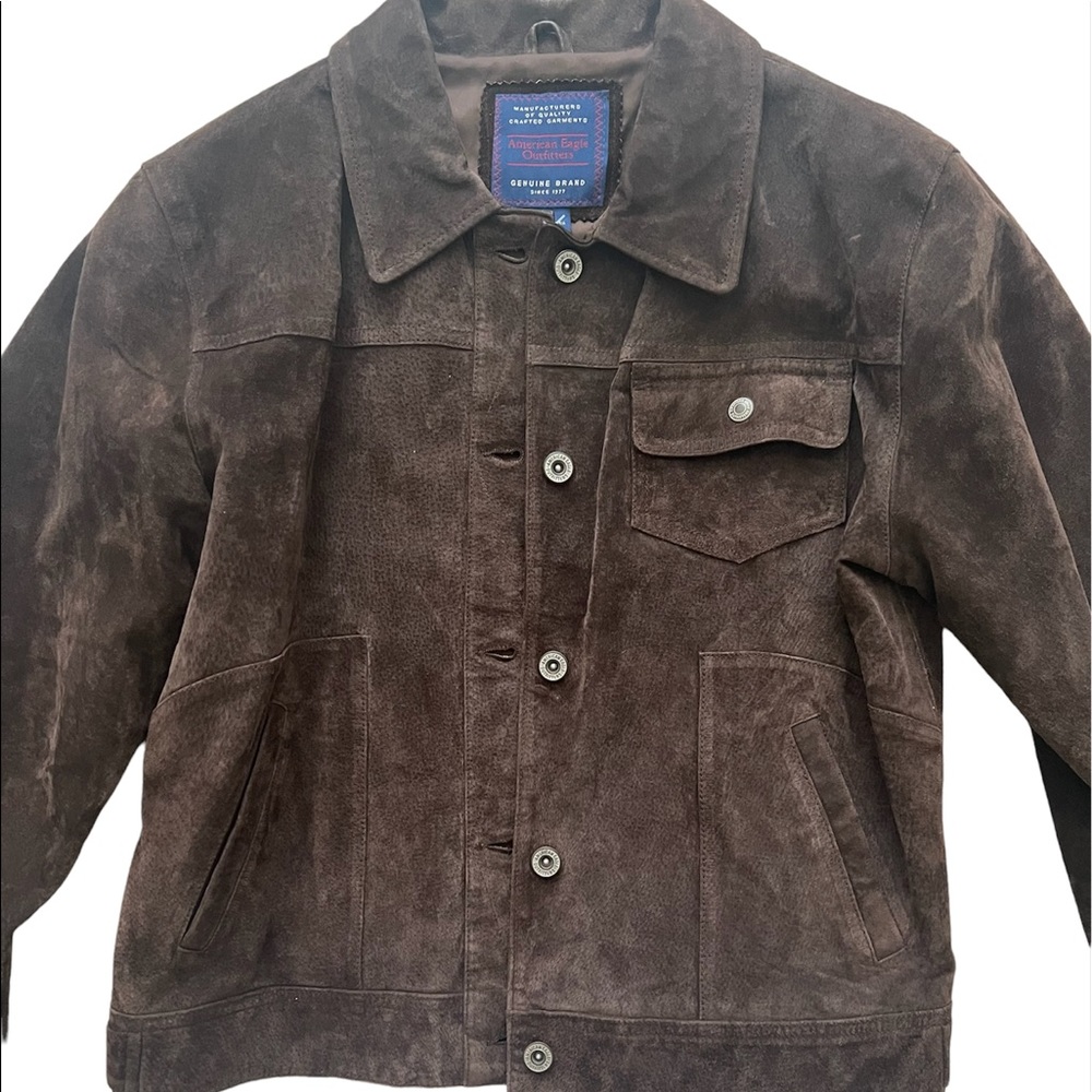 American Eagle Outfitters Brown Leather Jacket S